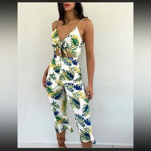 NWT Blue Blush Tropical Jumpsuit size medium